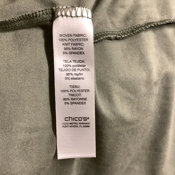 NWT CHICOS Olive Green Easy Wear Double Layer Tank Size Large - Picture 14 of 16